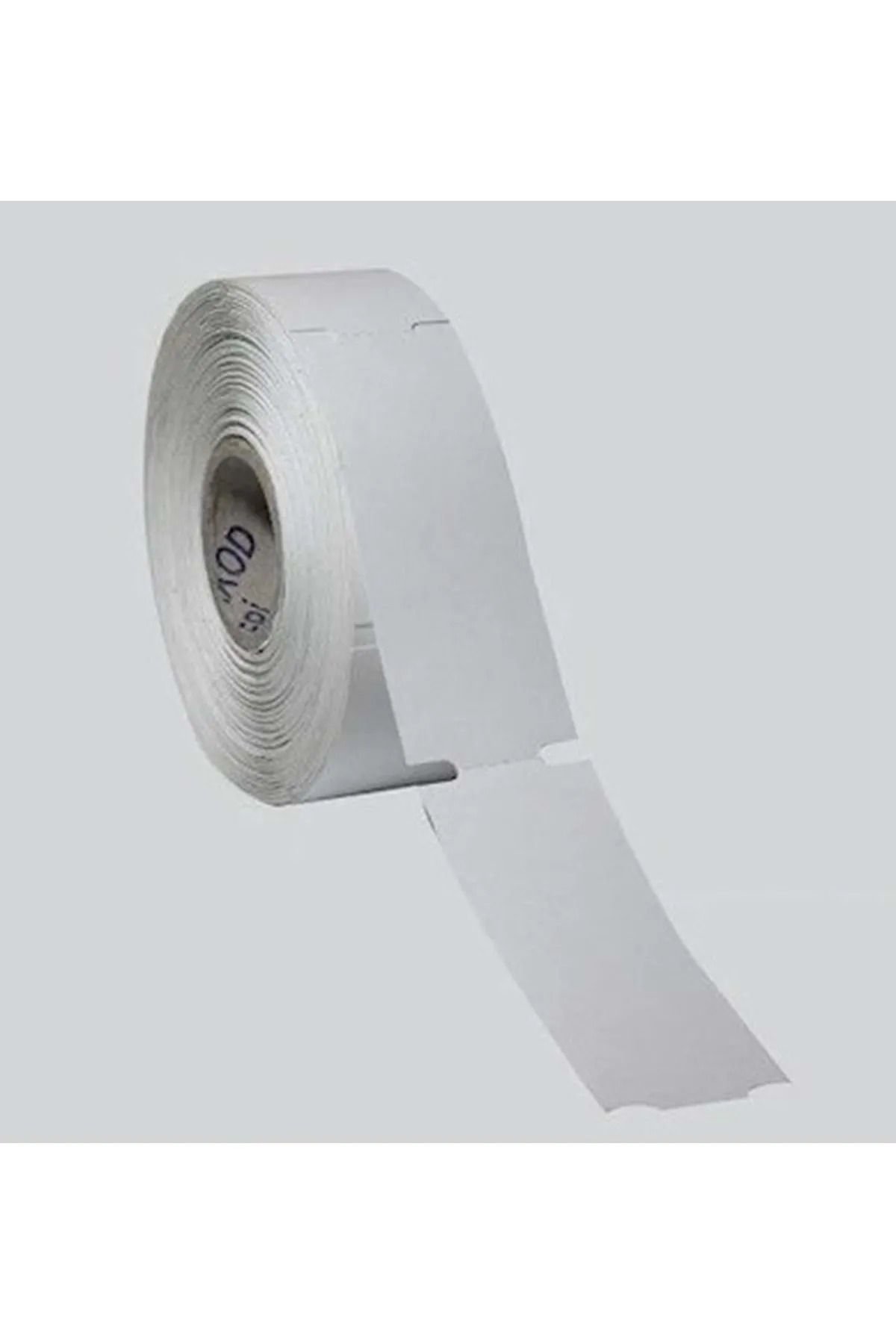 38mm x 100mm Termal Beyaz Renk Yandan Çentikli 350 Sarımlı 1 Rulo Raf Etiketi