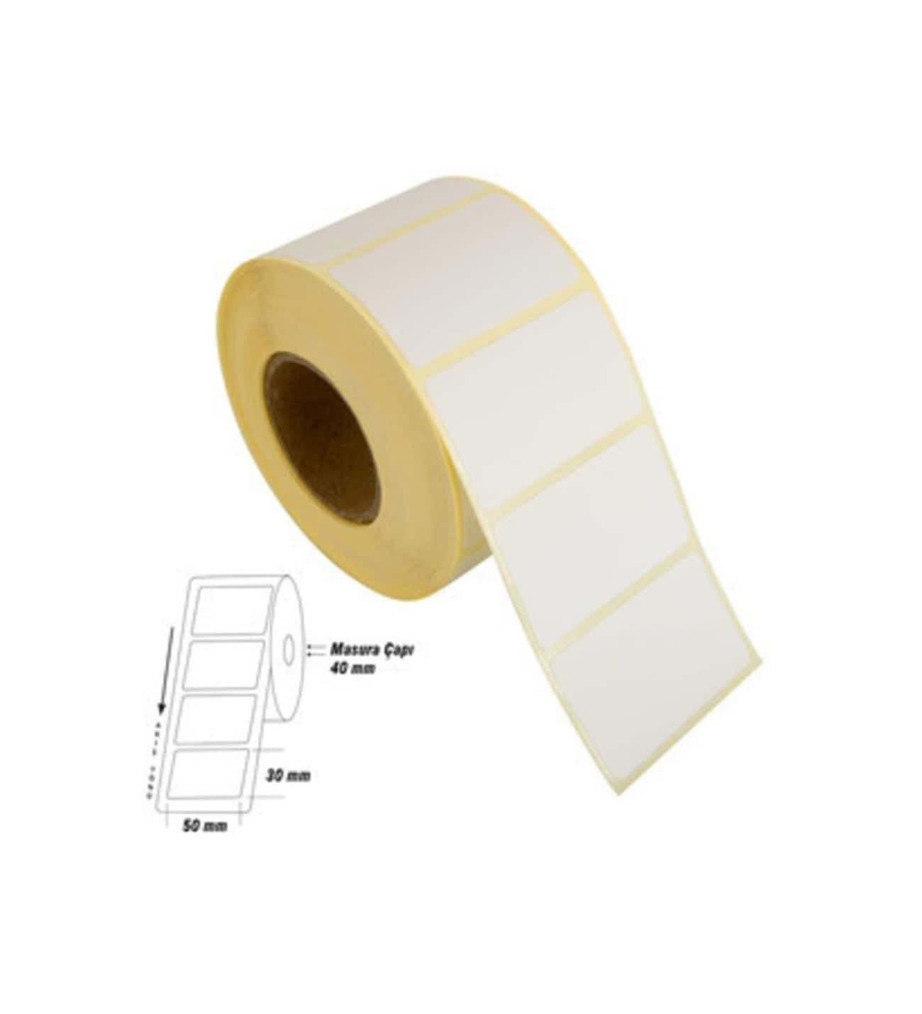 50 mm x 30 mm Eko Termal 1000 Sarımlı Etiket