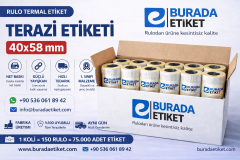 40x58mm Termal Etiket Terazi Etiketi 500'lü Sarımlı (58mmx40mm)