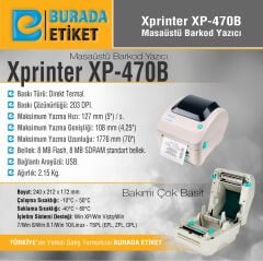 Xprinter XP-470B Masaüstü Barkod Yazıcı